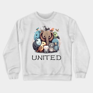 Group of stylized animals "United in Diversity" Crewneck Sweatshirt
